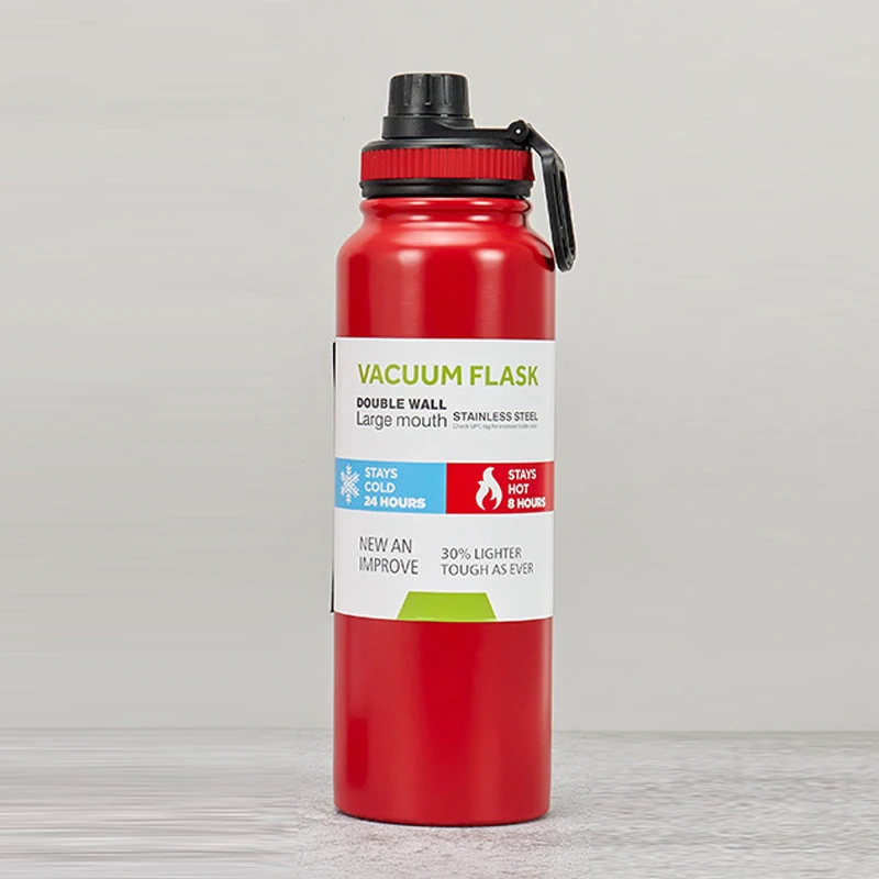 Botella Térmica De Acero Inoxidable (roja, 800 Ml), Taza Térmica Para Coche, Mantiene La Comida Caliente Y Fría, Taza Deportiva Térmica.