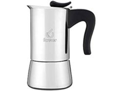 KAUFGUT 121312 Cafetera de acero inoxidable de 4 tazas