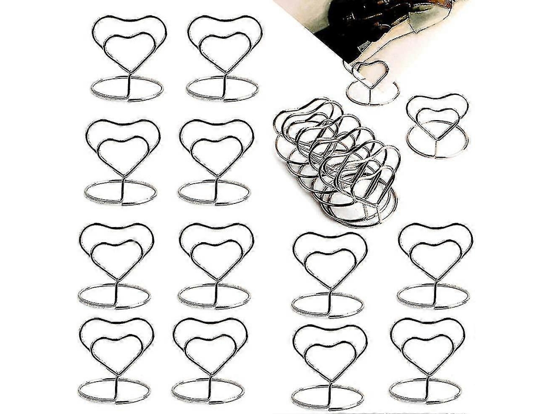 Clips para notas y fotos, tarjeteros metálicos para escritorio
