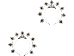 Diadema Elegante De Dos Piezas Con Forma De Corona Para Mujer Con Diamantes De Imitación: Un Accesorio Chic Para Bodas Y Fiestas.