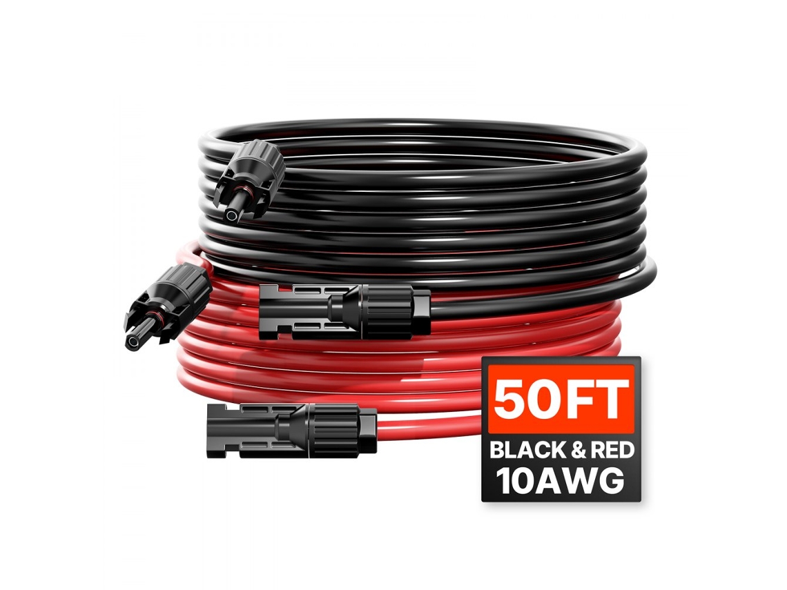 Cable Extensión Solar 2x 15,24m 6mm² con Conectores Mc4 IP67 Tekmaquinas