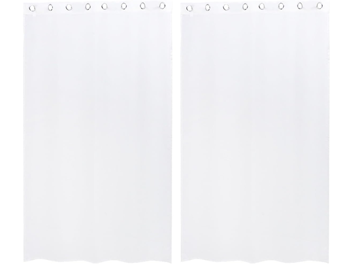 Secfou Juego De 2 Cortinas Blancas Para Exteriores, Fabricadas En Poliéster, Opacas, Ideales Para Ventanas, Sala De