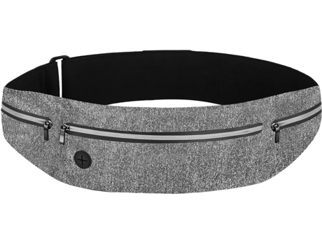 Cinturón de carrera delgado para hombres y mujeres, bolsa de carrera para entrenamiento, footing, running (gris)