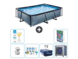 Exit-toys Piscina Exit Retangular - Efeito Pedra - 300x200x65 Cm - 7-peças S302
