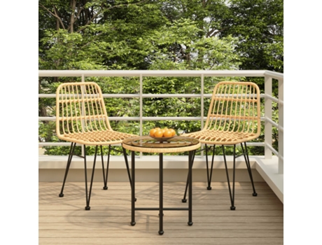 Conjunto 3 de comedor de jardín VIDAXL ratán sintético