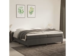 Estructura Cama Sin Colchón Terciopelo Gris Oscuro 200x200 Cm