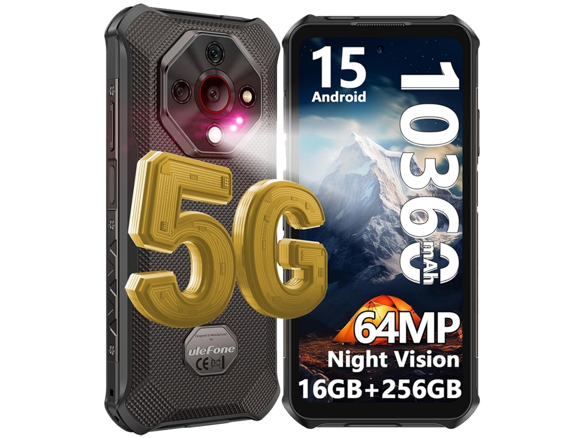 Smartphone robusto 5G Ulefone Armor X16 Pro 16 GB/256 GB 10360 mAh 6,56'' 120 Hz 64 MP Android 15 Negro