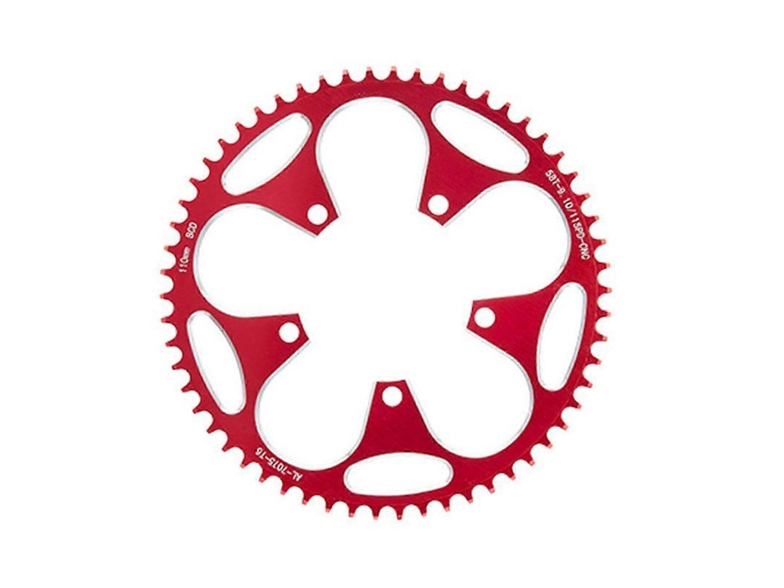 Placa De Cambio Para Bicicleta De Montaña, 5 Tornillos, 110bcd/130bcd, Montaje Directo, Roja, 58 Dientes.