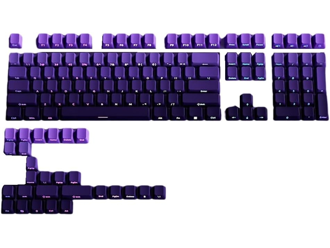 Juego De 130 Teclas Retroiluminadas De Doble Inyección De Pbt Con Efecto Degradado Para Teclados Mecánicos.