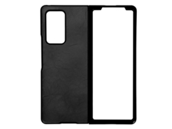 Capa De Couro Para Samsung Galaxy Z Fold 2 Antichoque Protetora Preta Com Acesso Total Às Funções