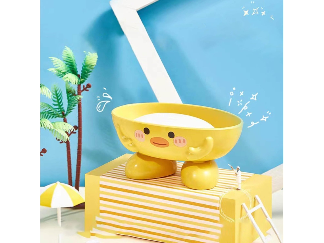 Caixa Cryfokt, Recipiente Amarelo Em Formato De Patinho De Desenho Animado, Secagem Rápida, Base Alargada Com Múltiplos