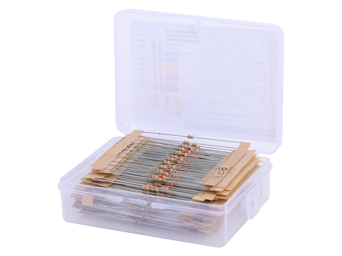 Omni-kit De Resistencias Carbono 64 Valores 1ω-10mω 1/6w 640 Piezas Para Diy Electrónico