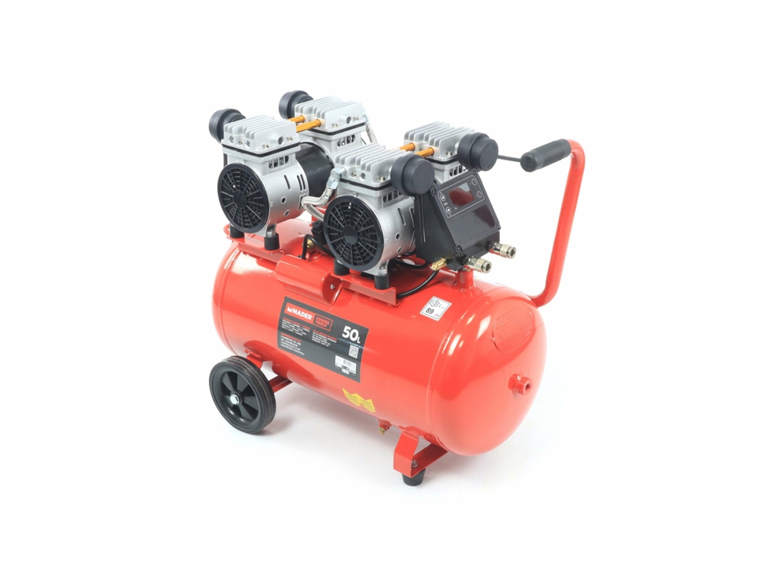 09388 Compresor de Aire Monobloco 50L 4Hp 4 Cabezas 2 Motores Lcd MADER