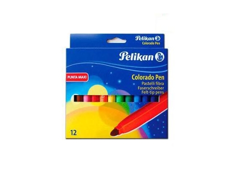 Marcador Escolar Pelikan Colorado Pen Maxi Estojo de 12 Núcleos Ponta Extra Grossa