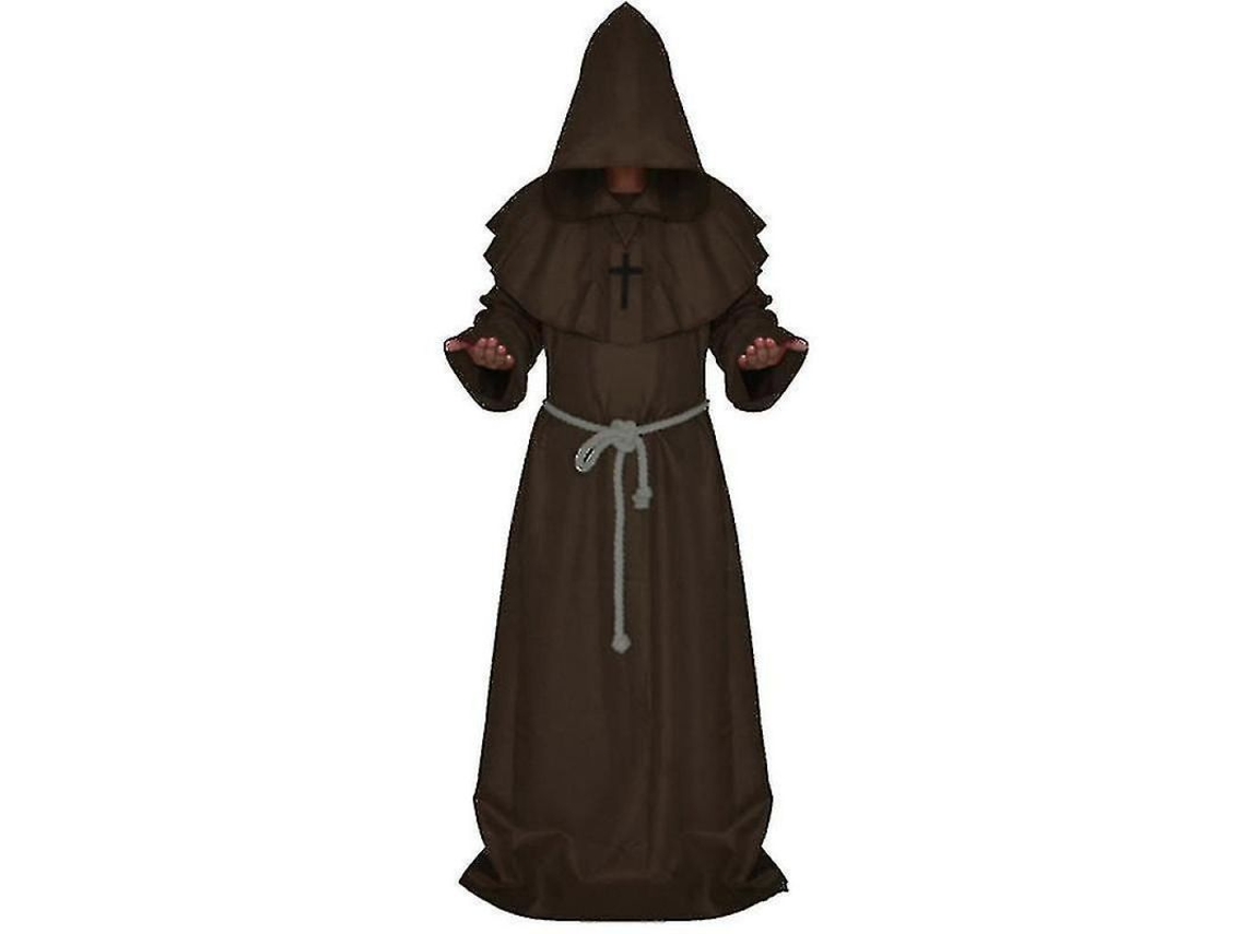 Disfraz De Monje Adulto Con Capucha Y Capa, Disfraz De Sacerdote Medieval Para Cosplay, Carnaval Y Halloween.