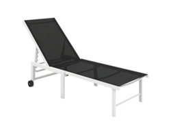 VPMKP - Outsunny tumbona de jardín reclinable con ruedas, respaldo de 5 niveles, estructura de acero, 166x60x84 cm gris