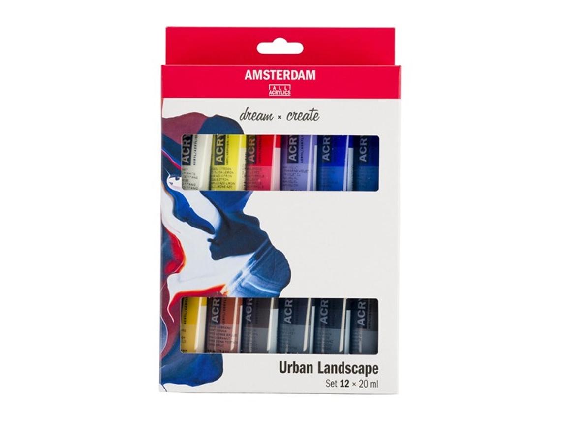 Set de pinturas acrílicas Royal Talens para paisajes urbanos, 12 x 20 ml, para artistas. Bruynzeel