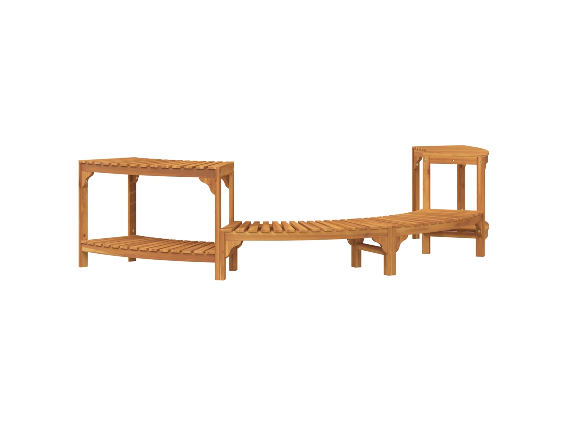Marco semicircular para bañera de hidromasaje Vidaxl de madera maciza de acacia marrón (252 x 112 x 55,5 cm)