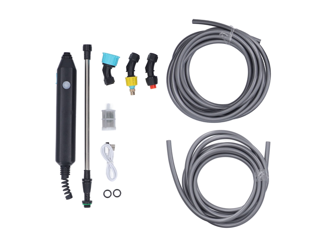 Pulverizador eléctrico de mano ABS ajustable con batería para riego de plantas, jardinería de césped y patio, manguera de 3 m/9,8 pies y cable de 1000 m.
