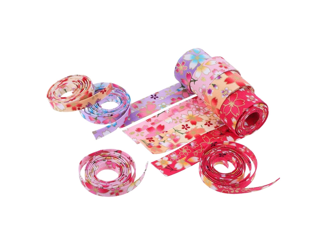 8 Rollos De Cinta Con Estampado Floral De Flores De Cerezo De Estilo Japonés, Algodón Resistente, Decoración