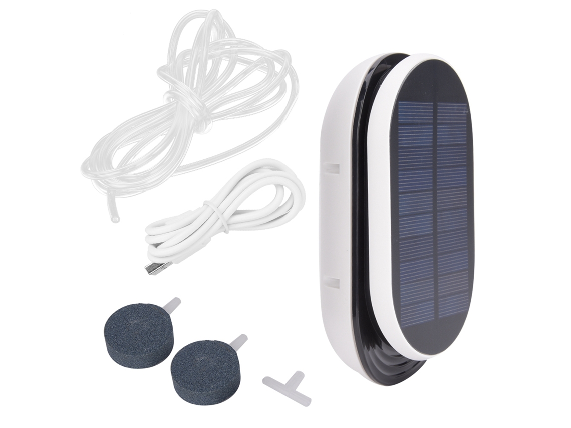 Bomba De Aire Solar Ap007, Aireador Portátil De 3 Niveles Para Acuarios Y Peceras.