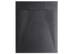 Plato de ducha Beliani Azzurro efecto piedra natural fabricado en material sintético SMC negro 120x80x3