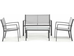 Juego Sofá KIEFERGARDEN Cancún (Gris-Acero galvanizado y textileno-231cm)