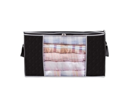 Cajas De Almacenamiento Con Tapa, Bolsa De Almacenamiento Para Colchas De Armario Black Xl