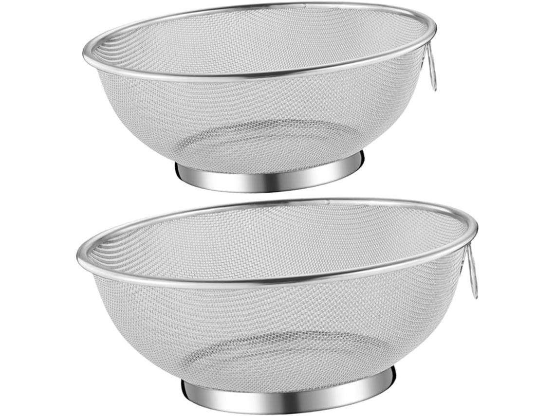 Té, Tazón, Cocina, 2 Piezas Cesta Coladora De Malla Fina De Acero Inoxidable