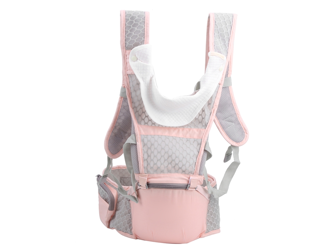 Portabebés Multifuncional Transpirable Con Soporte Lumbar Ergonómico Y Suave - Rosa