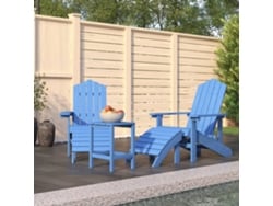 Sillas de jardín Adirondack con reposapiés/mesa en cian, Dkd Home Decor