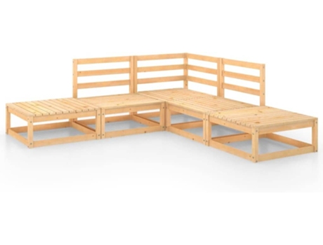 Conjunto 5 de muebles de jardín VIDAXL madera maciza de pino