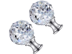 2 Piezas Remates Lámpara Cristal Transparente Perillas
