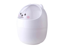 Papelera de mesa mini Baok, bonita y multifuncional, con tapa y portalápices para la oficina, la escuela y el hogar.