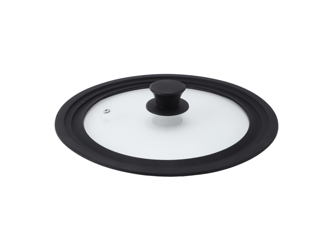 Tapa Redonda De Vidrio Con Borde De Silicona Resistente Al Calor, Universal Para Sartenes De 24 Cm, 26 Cm Y 28 Cm.