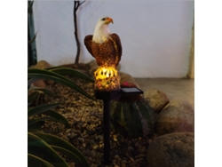 Lámpara solar de resina con forma de águila para jardín, diseño de búho. Marca no disponible.