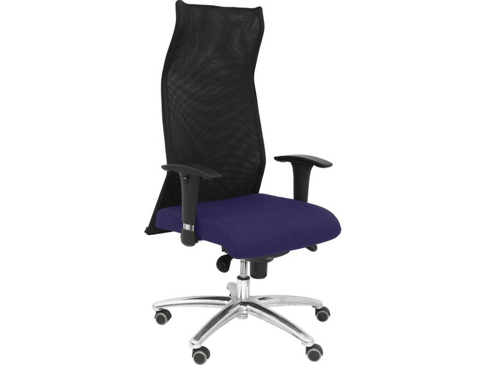 Silla de Escritorio Ejecutiva PYC Sahuco Azul con ruedas antiarañazos (Brazos Ajustables - Malla)