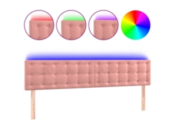 Cabecero de terciopelo rosa con luces LED MAISON EXCLUSIVE (180x5x78 cm)