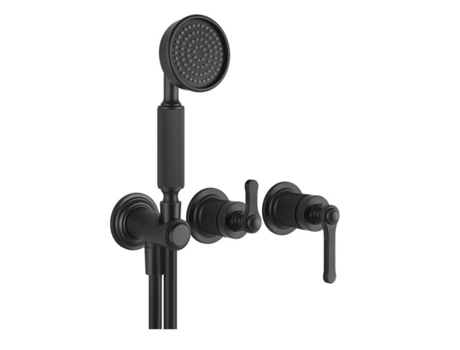 Mezcladora monomando de bañera/ducha Gessi Venti20 lista para montar, con curva de conexión a la pared, cartucho de desvío de 2 vías, montaje en