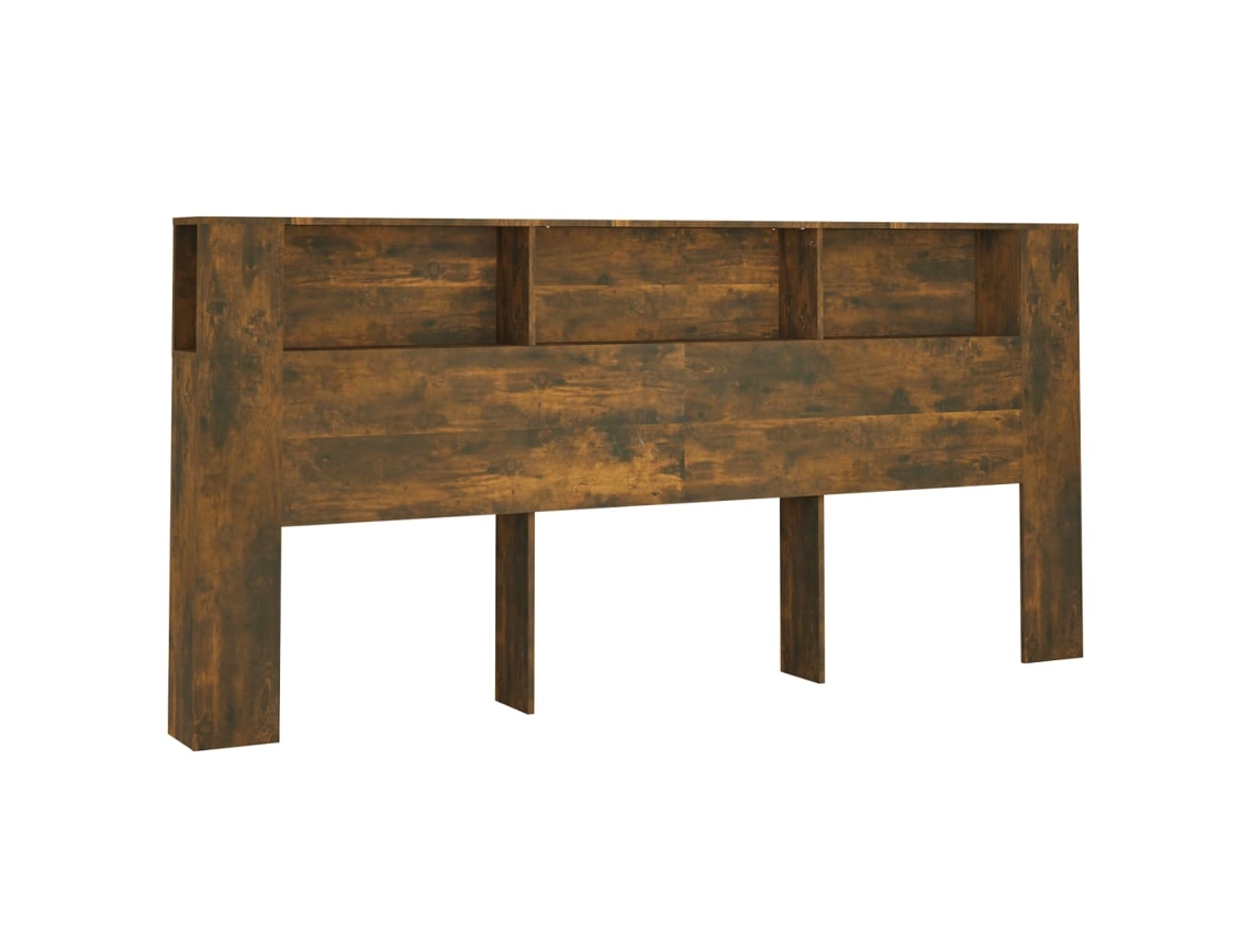 Mesilla de noche en color roble ahumado MAISON EXCLUSIVE (220x18,5x104,5 cm)