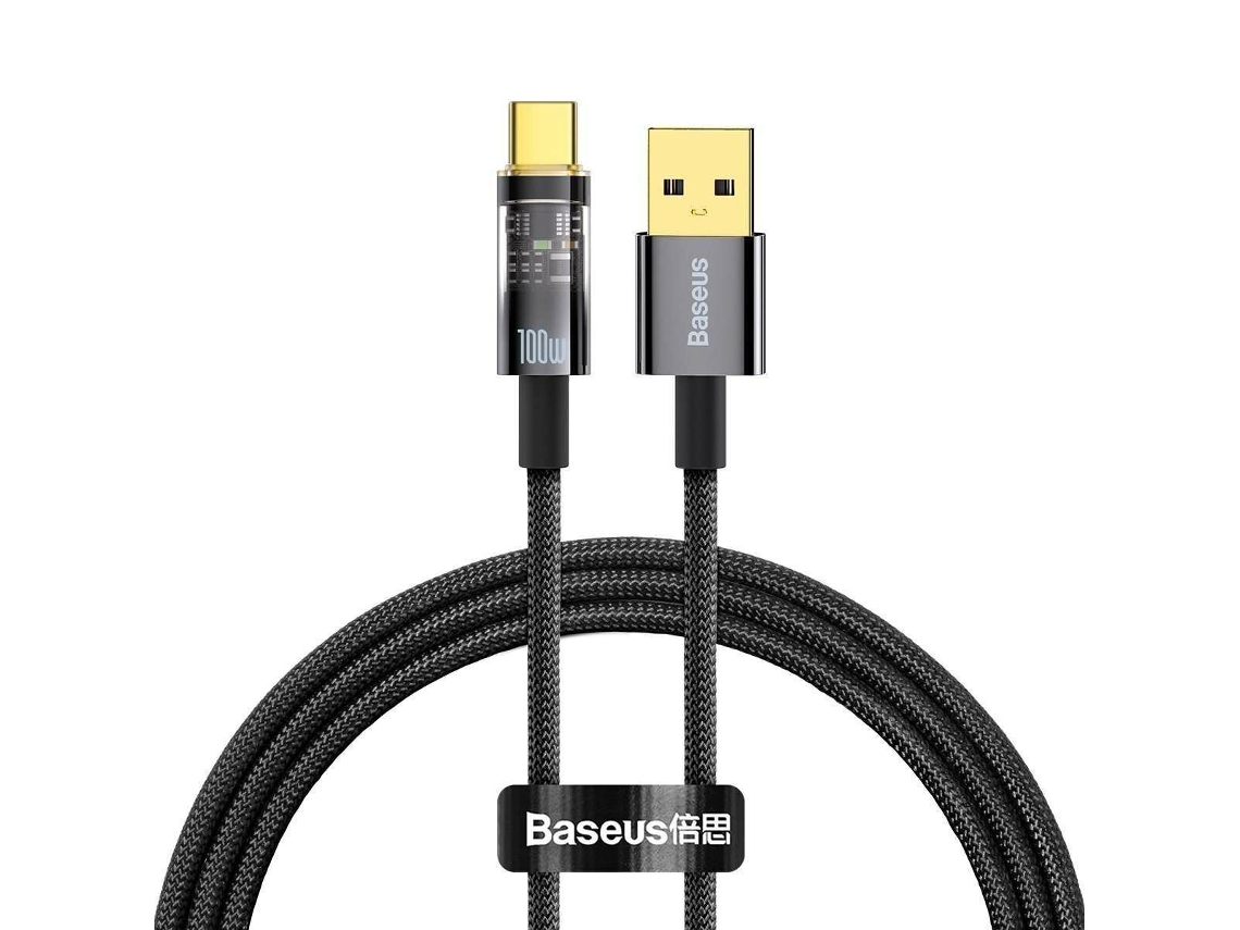 Cable usb-c de carga rápida de datos con apagado automático 100 w BASEUS Explorer Series
