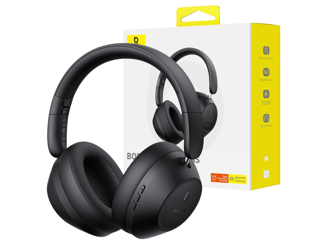 Auriculares Bluetooth Baseus Bass 30 Max Negros Con Anc