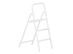Escalera De Metal En Miniatura A Escala 1/12, 3 Peldaños, Accesorios Para Muebles De Casa De Muñecas, Color Blanco.