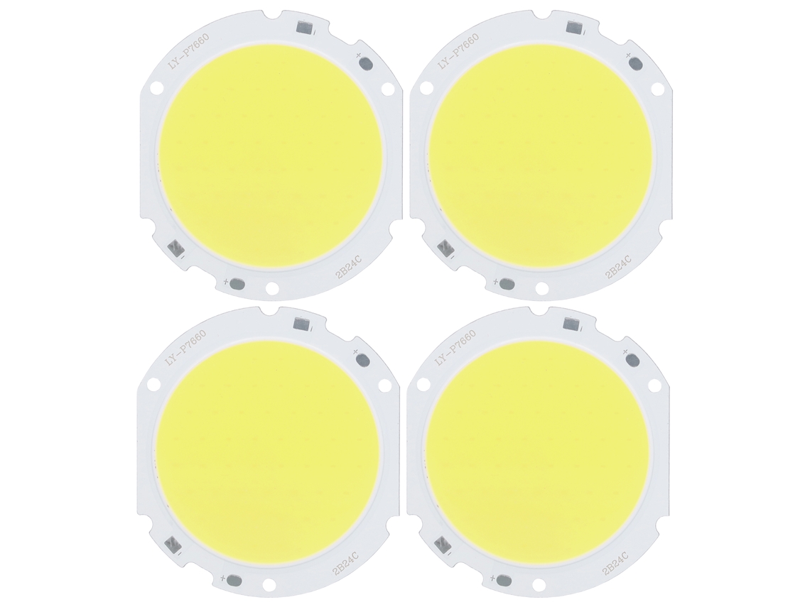 4 Unidades De Chips Led Cob Redondos 75 Mm Alta Potencia (24 W/72-82 V) Para Lámparas Diy, Fuente Lu