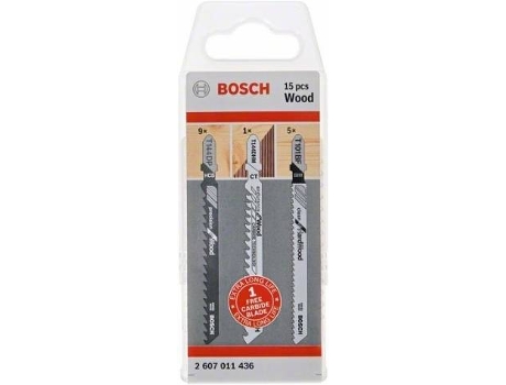 Conjunto de Láminas de Sierra de Calar BOSCH Vertical para Madera - 15 Un - Vástago T