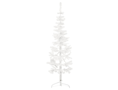 vidaXL Medio árbol de Navidad artificial con soporte blanco 120 cm