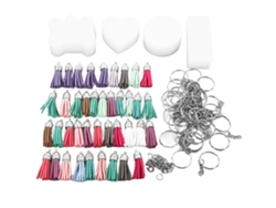 Kit Para Hacer Llaveros Con Piezas Acrílicas En Formas Especiales Y Accesorios Para Manualidades.