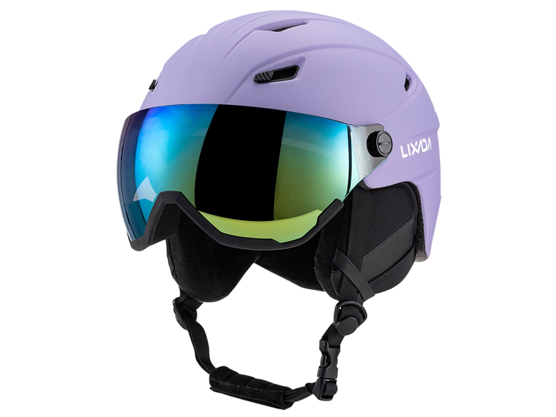 Casco De Esquí/snowboard (morado M) Con Máscara Facial Desmontable Y Gafas Protectoras