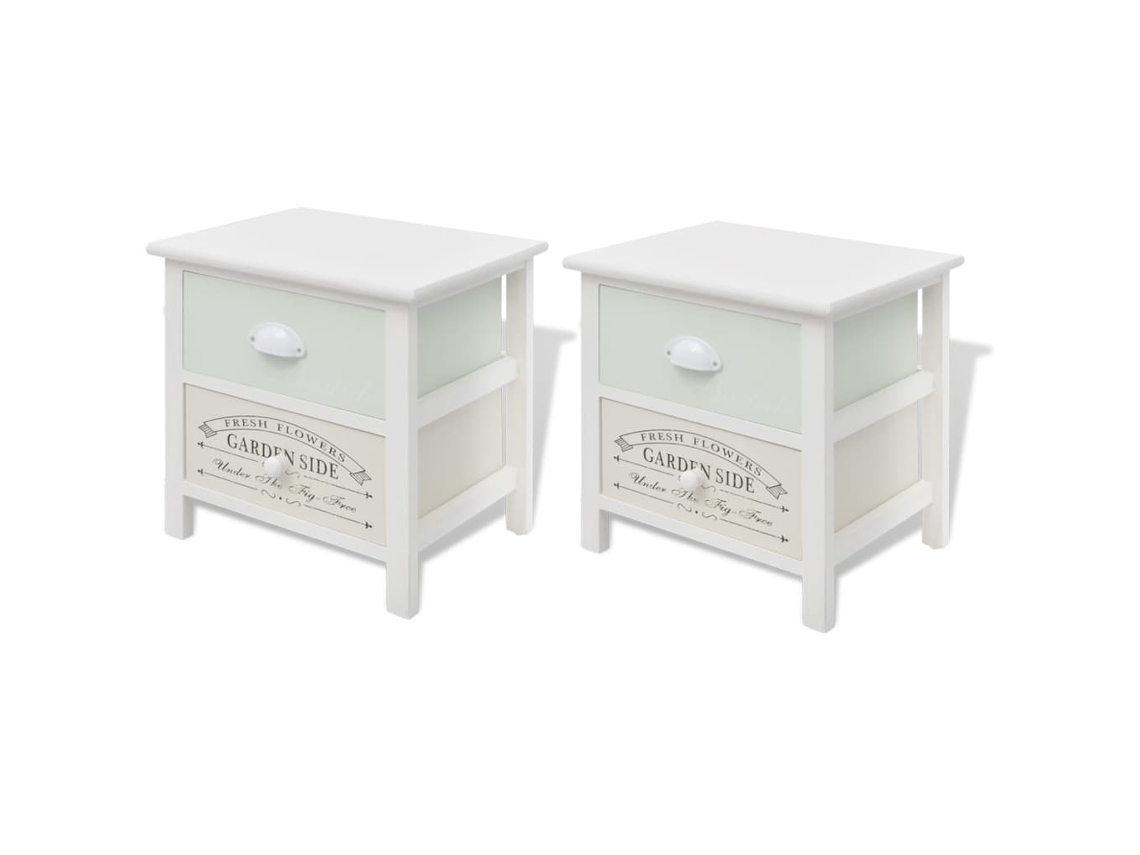 Maison Exclusive - Mesitas De Noche De Estilo Francés De Madera 2 Unidades