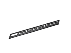 Emblema/insignia De Maletero Trasero Bmw Competition En Negro Brillante/cromado, 130 Mm X 13 Mm, Para M1 2 3 4 5 6 7 E63 E34 E46